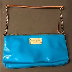 Turquoise patent leather Kate Spade bag